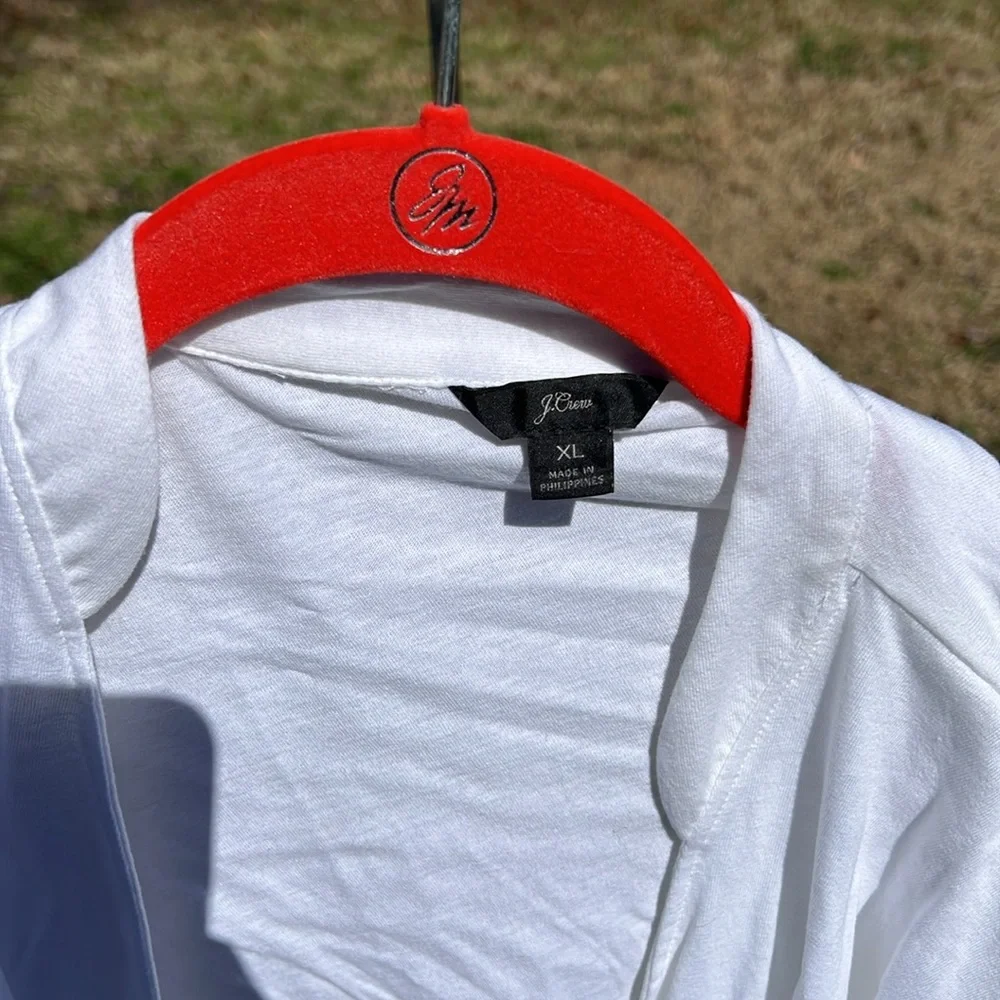 🆕⭐ JCrew White Wrap Front Long Sleeve Top